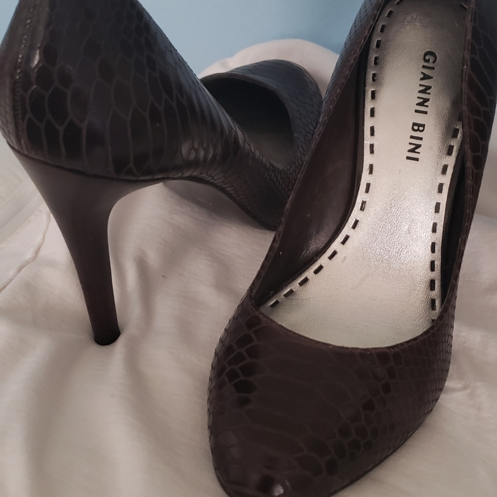Faux Snake Skin Heels